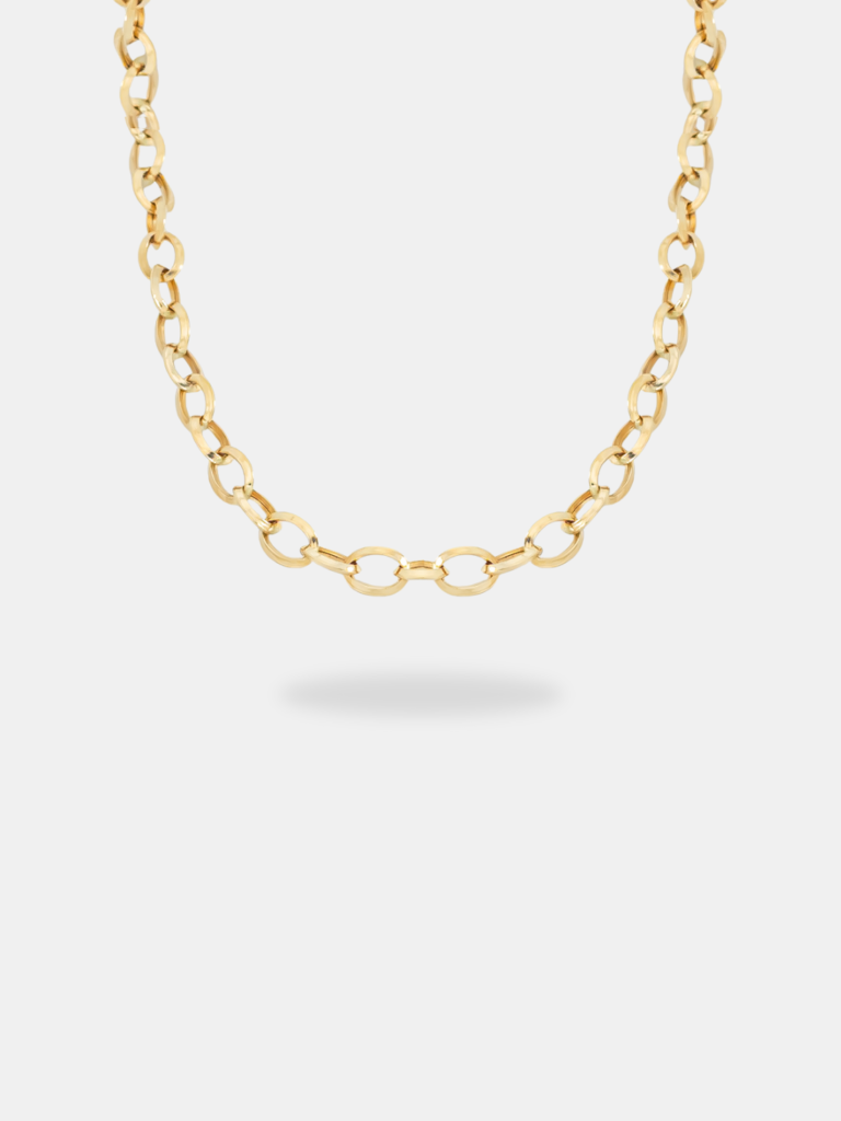 corrente ouro 18k elo grao de arroz grande