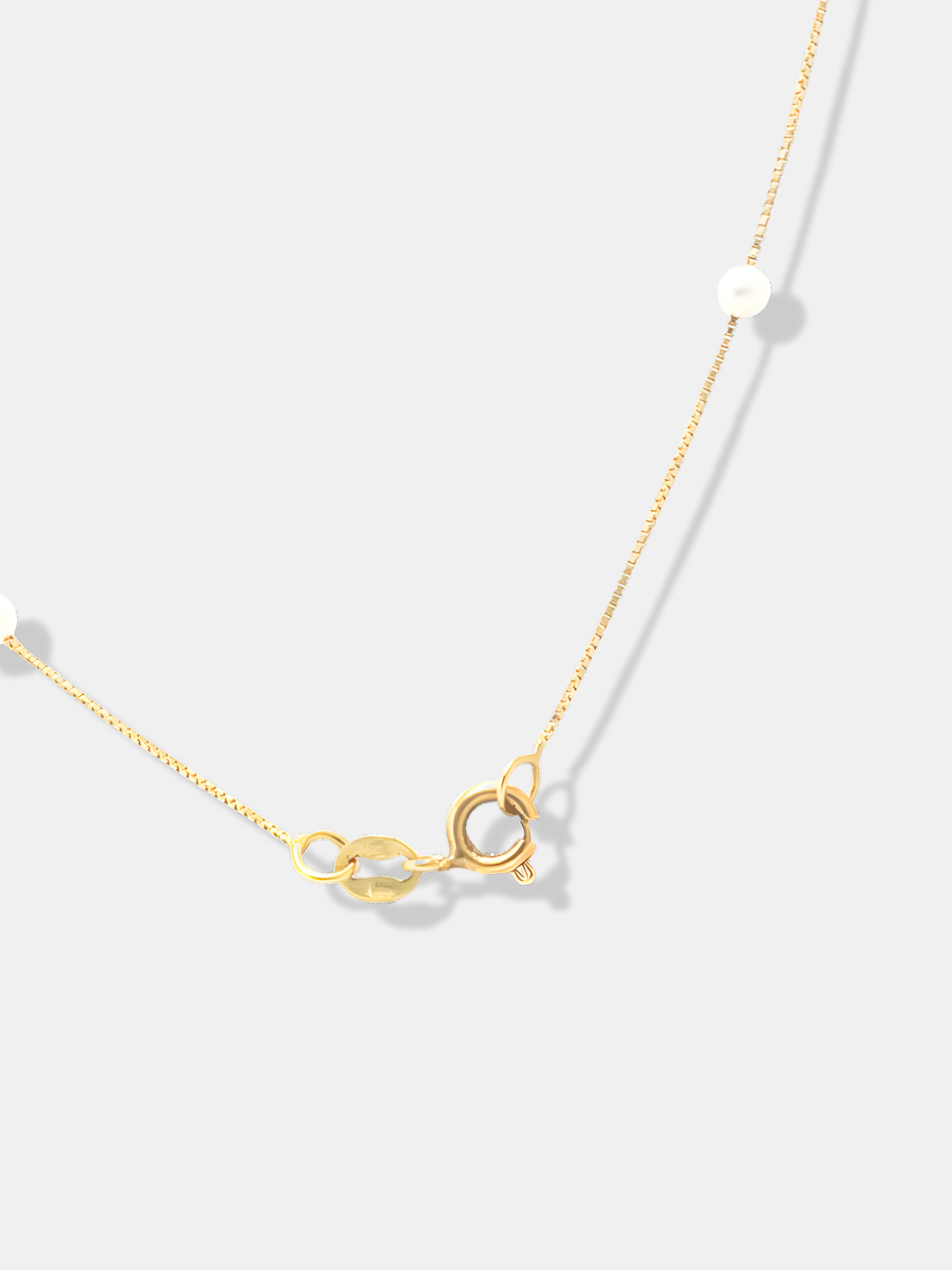 Corrente Ouro 18k Veneziana Fina com Pérolas