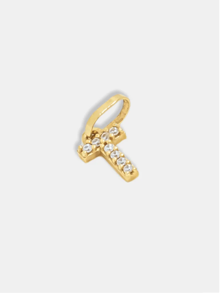 pingente ouro 18k letra T com pedras