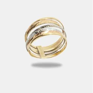anel ouro 18k 7em um três ouros