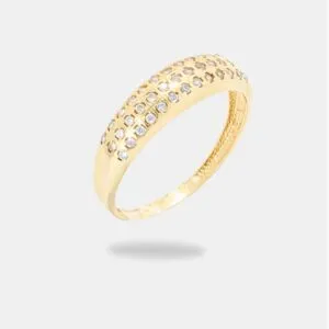 anel ouro 18k cravejado com pedrarias