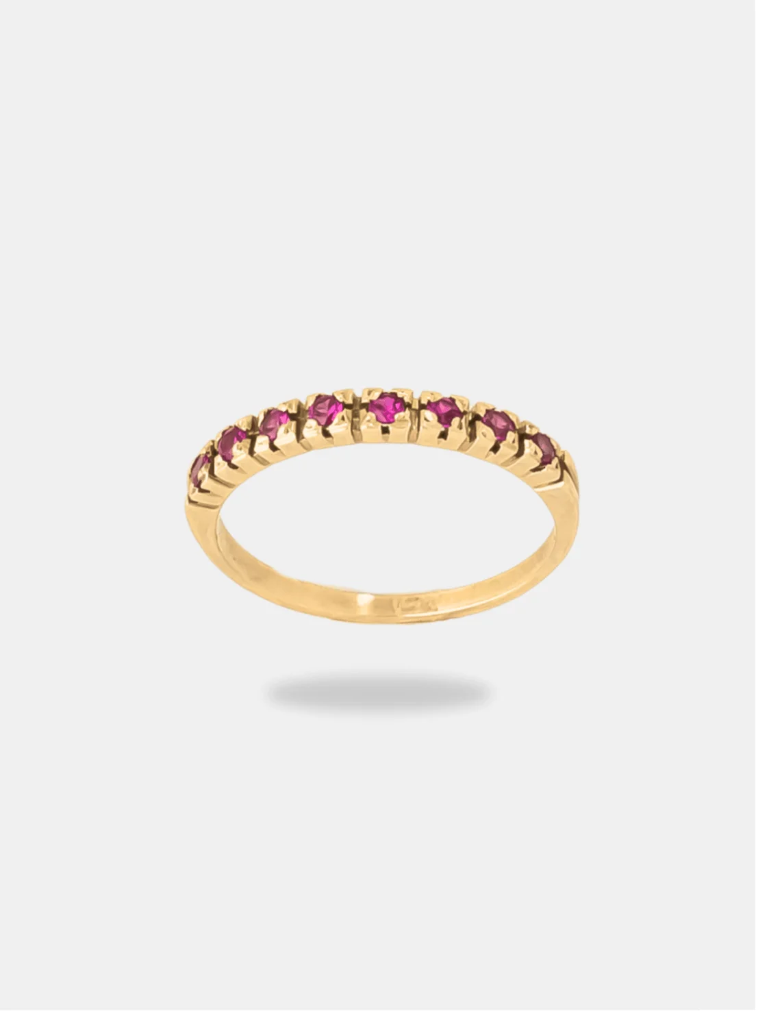 anel ouro 118k com pedras rosas