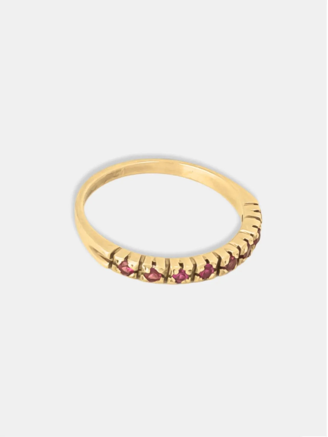 anel ouro 118k com pedras rosas