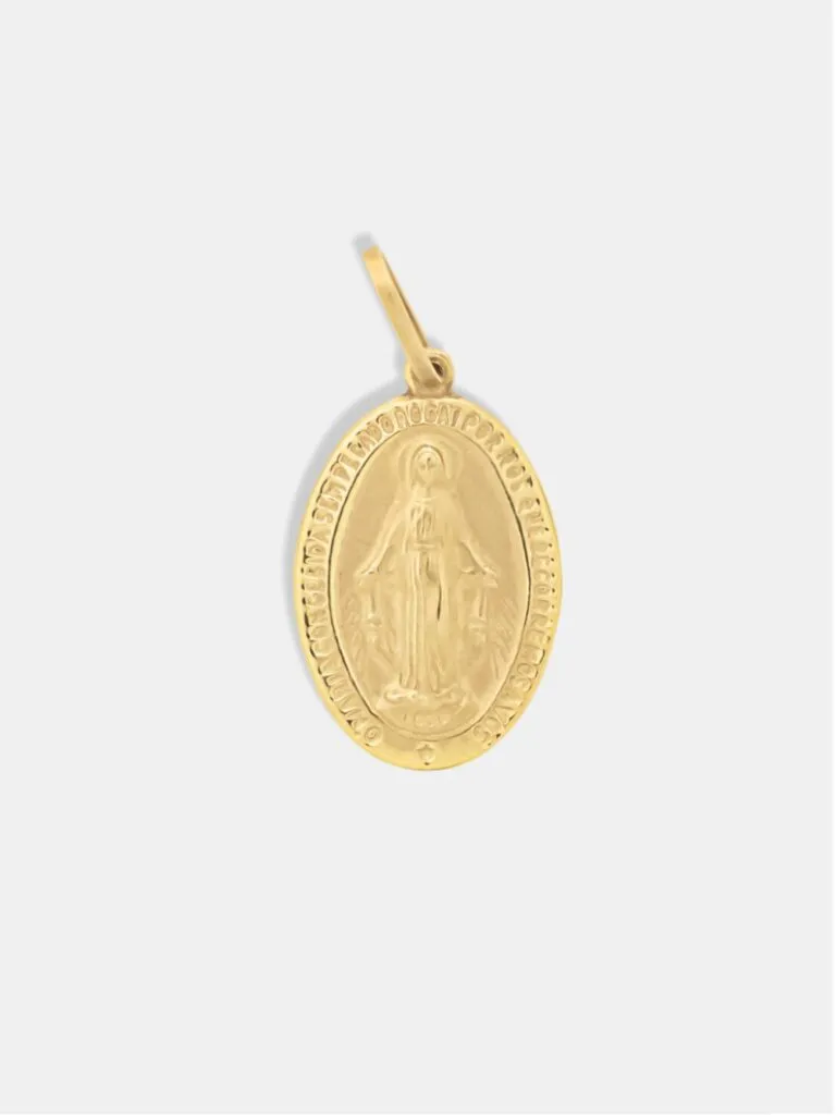 pingente ouro 18k medalha nossa senhora das graças