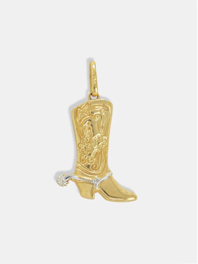 Pingente ouro 18k bota Country