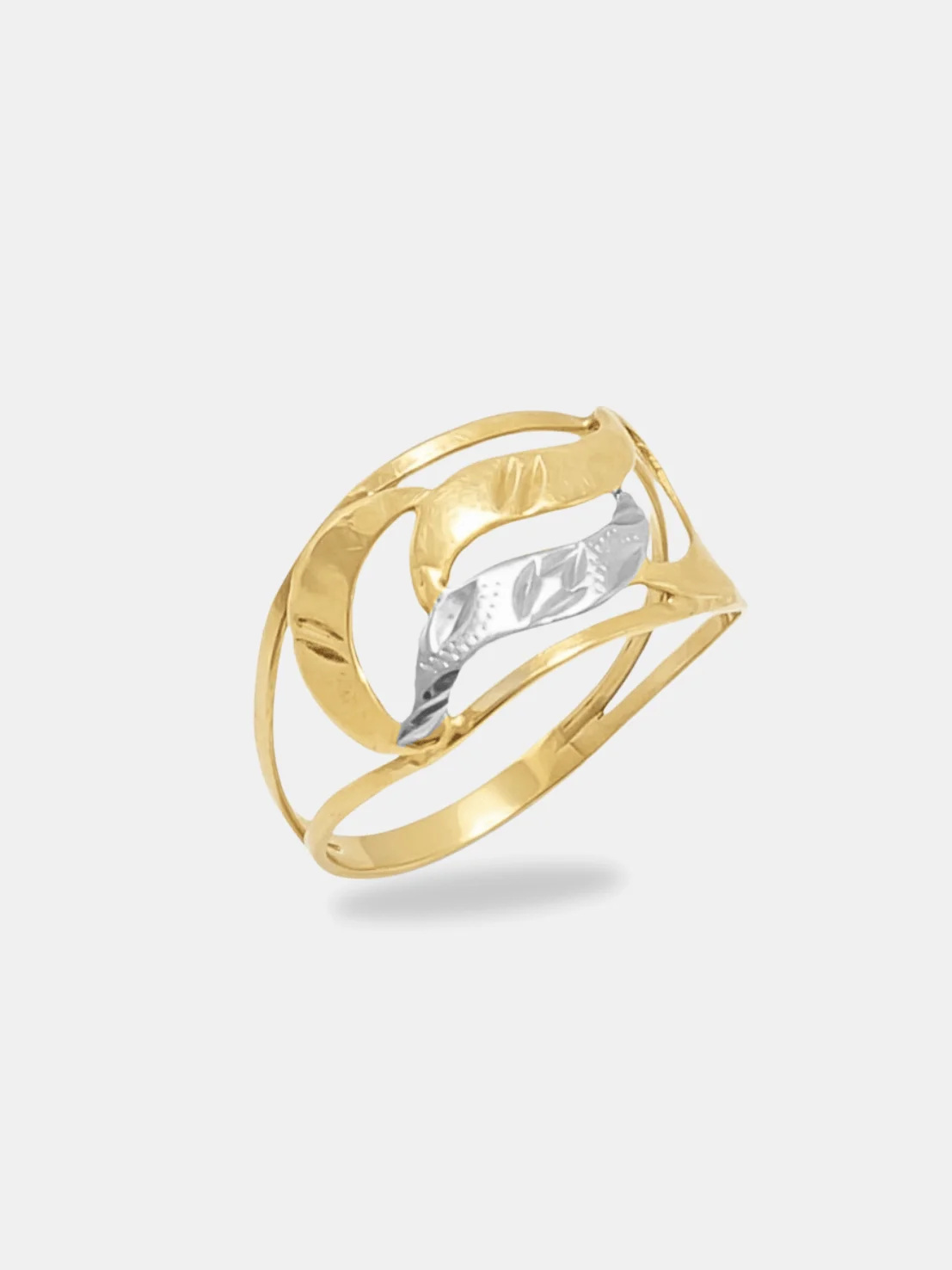 anel ouro 18k vazado com DOIS ouros