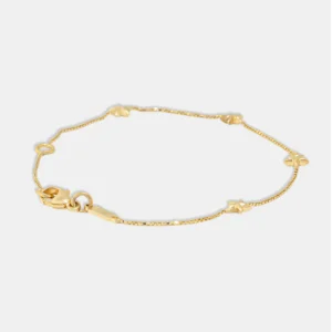 pulseira ouro 18k veneziana com estrelinhas 16cm