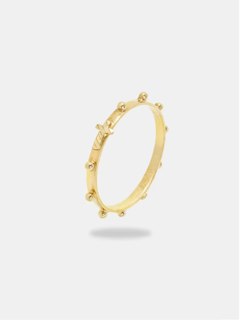 anel ouro 18k terço