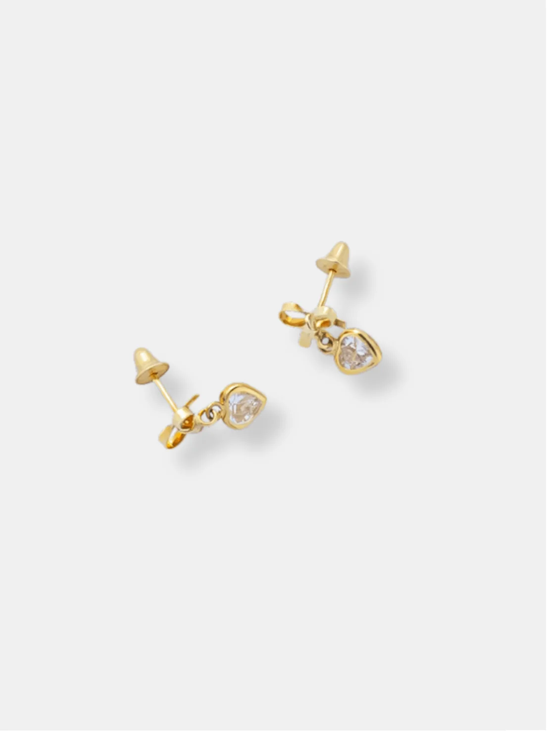 Brinco Ouro 18k Laço Coração Zircônia P