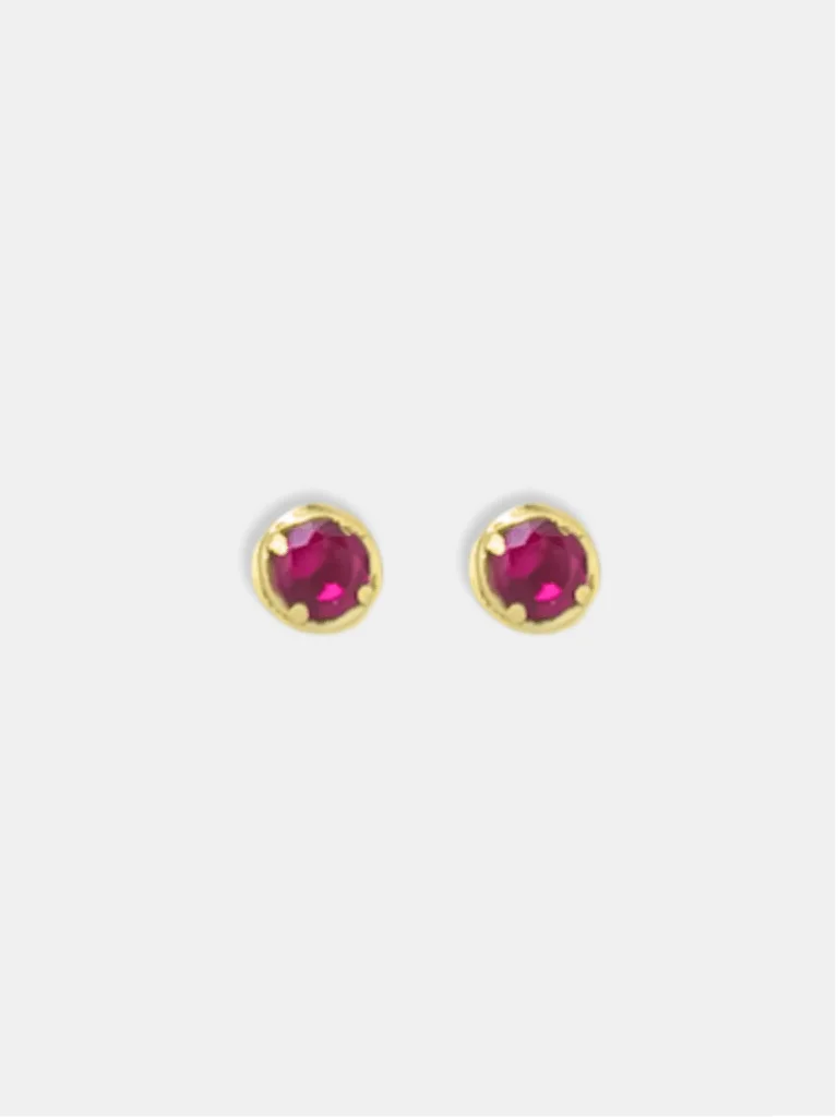 brinco ouro 18k zirconia emoldurada