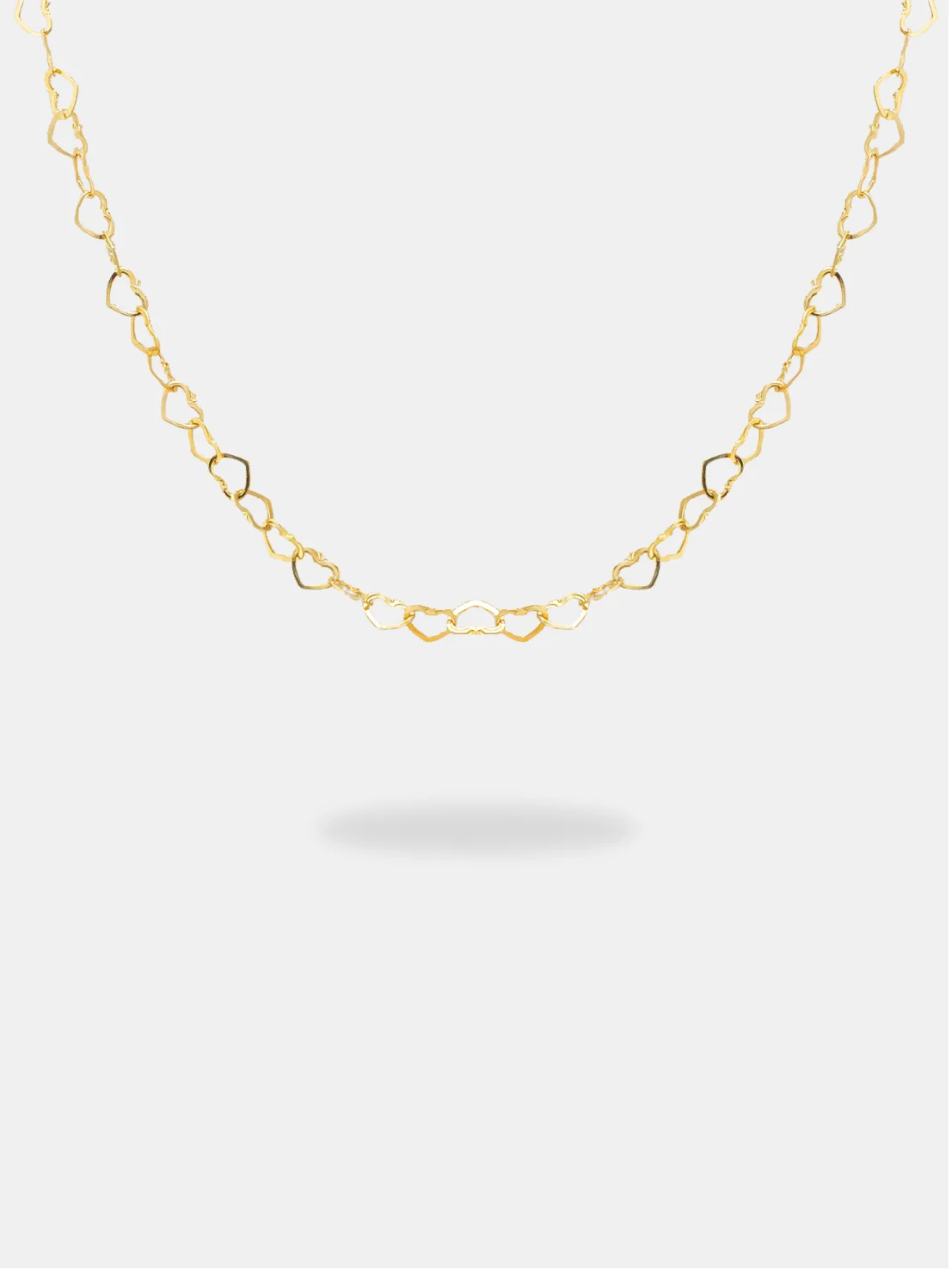 corrente ouro 18k elo de coração media