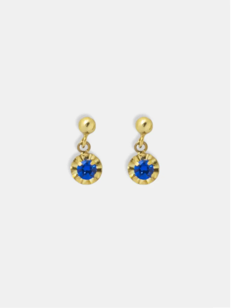brinco ouro 18k bolinha ouro com zirconia emoldurada articulado