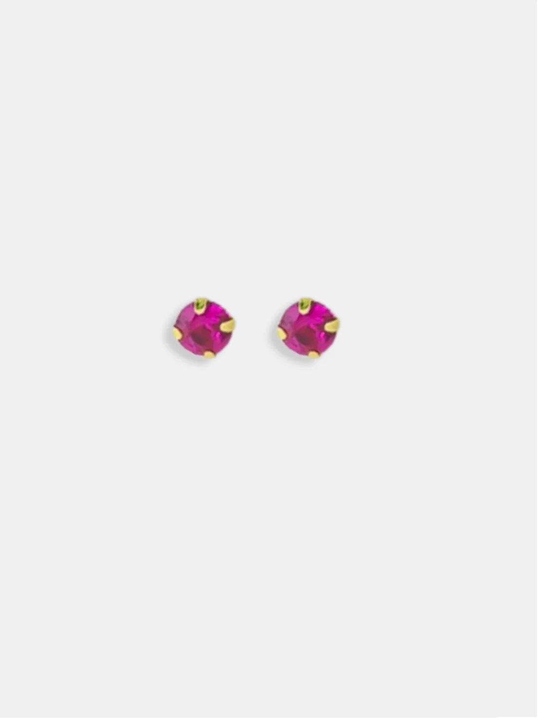 brinco ouro 18k pedra rosa baby