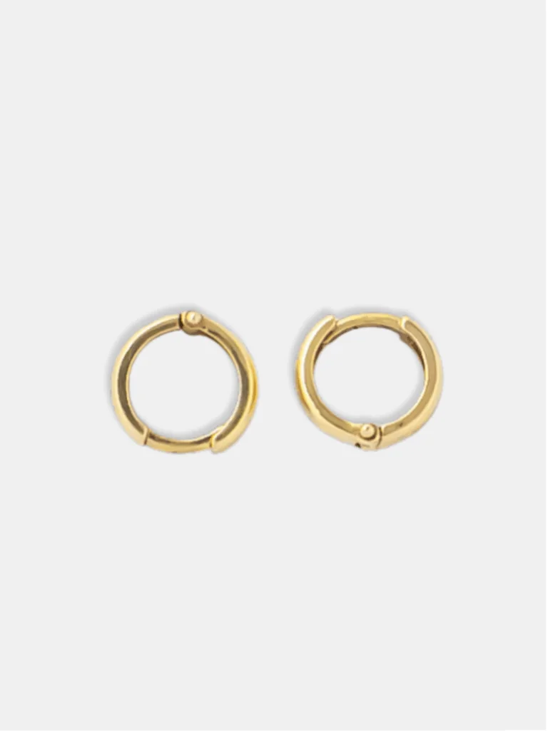 Brinco Ouro 18k Argola Redonda PP com Encaixe Clique
