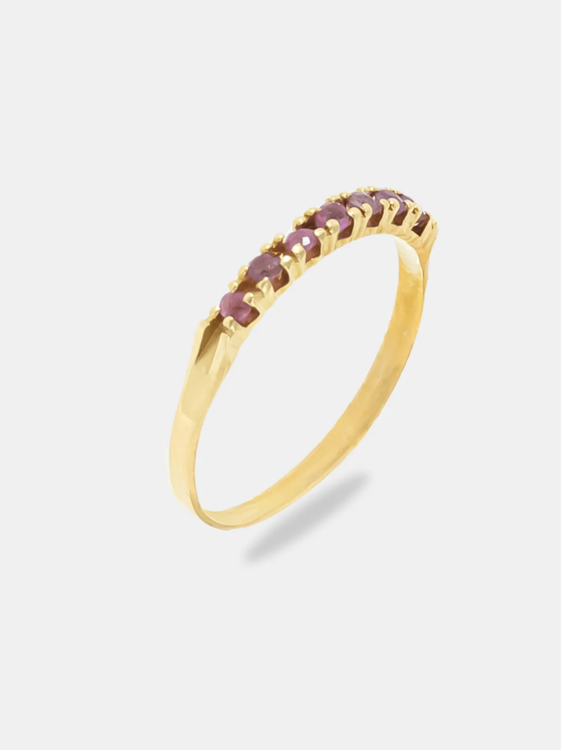 anel ouro 18k com pedrarias rosa