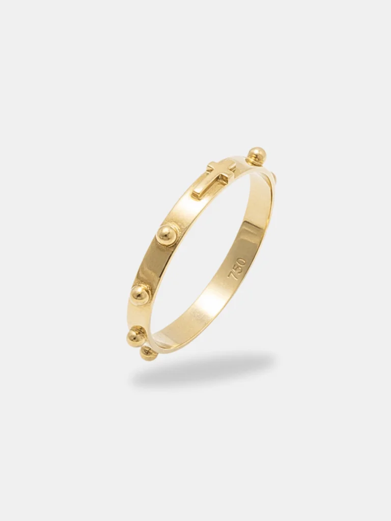 anel ouro 18k terço